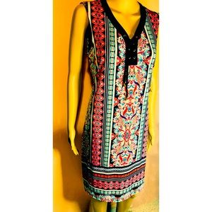 Tecera printed sleveless dress size M